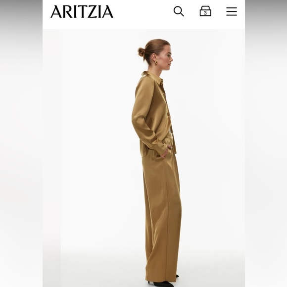 Aritzia- Babaton Pleated Satin Pants, size 2, dress up or down 🍸💕👌🏼 NWT - Picture 5 of 10